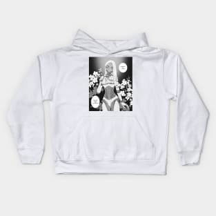 Cybergirl with Cherry Blossom Manga Art (With Text) Kids Hoodie